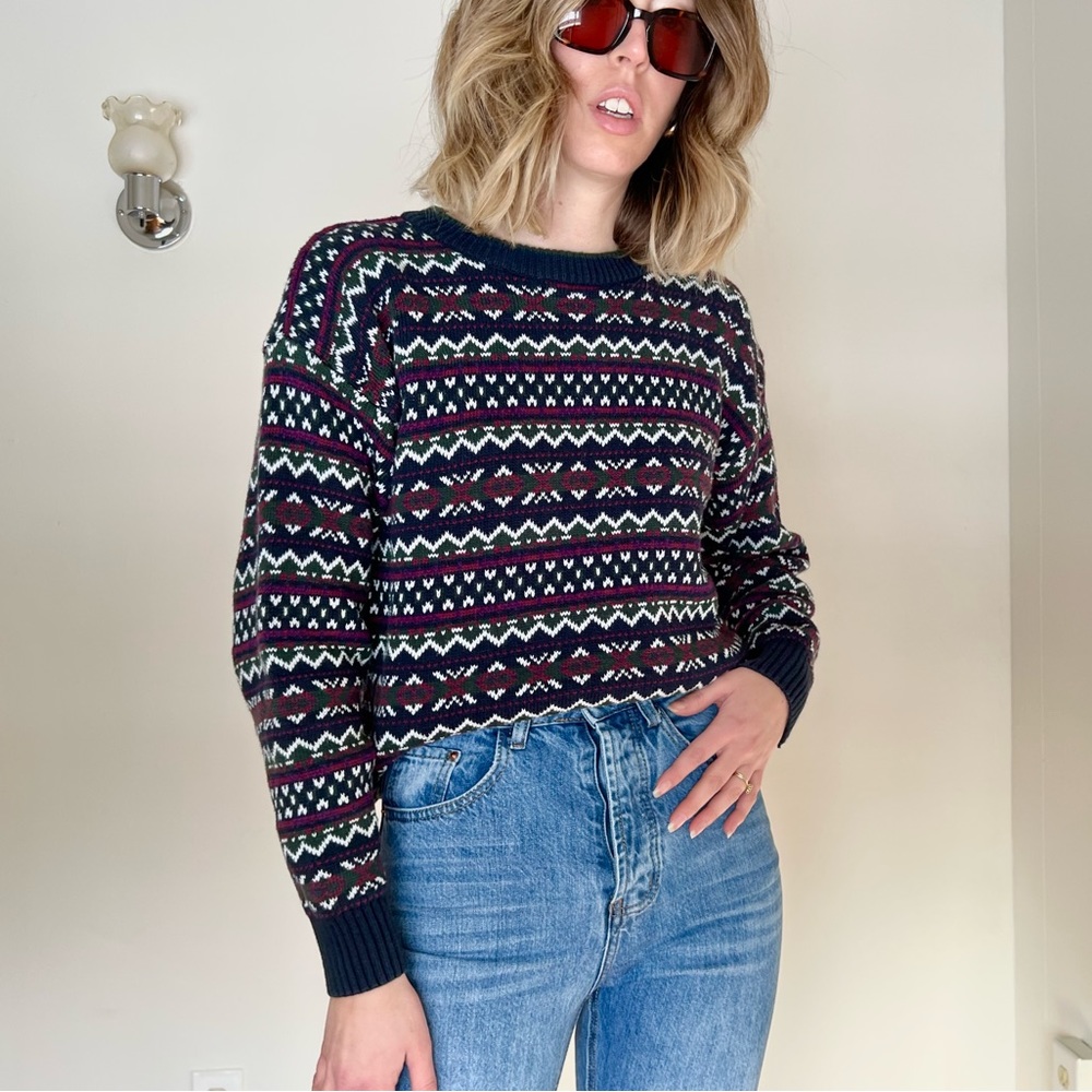 Vintage Bugle Boy Co. Knit Patterned Sweater